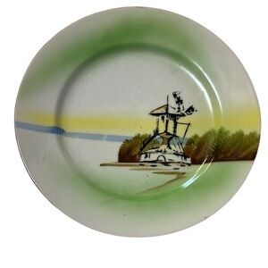 Vintage Hand Painted Windmill 7.5 inch Made in Japan Plate